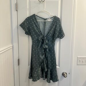 Princess Polly Green Polka Dot Mini Dress